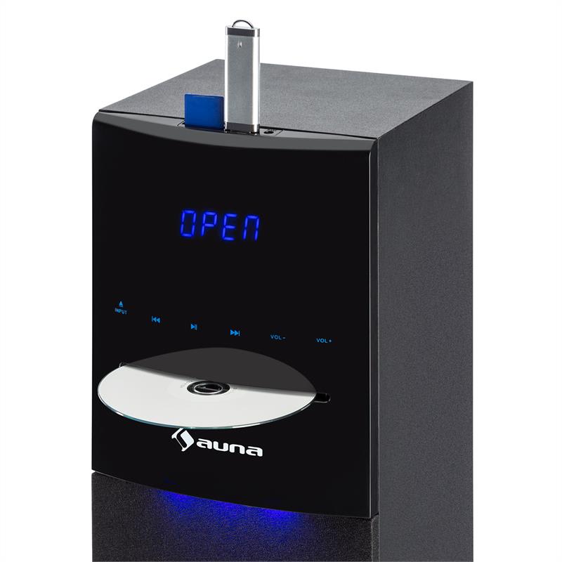 Auna Tallboy CD bluetooth reproduktor, karaoke zariadenie, CD SD USB, čierna farba – Obrázok 3