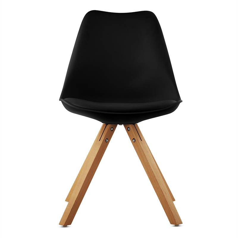 OneConcept Onassis, čierna, škrupinová stolička, sada 2 kusov, retro, čalúnená, brezové drevo – Obrázok 3