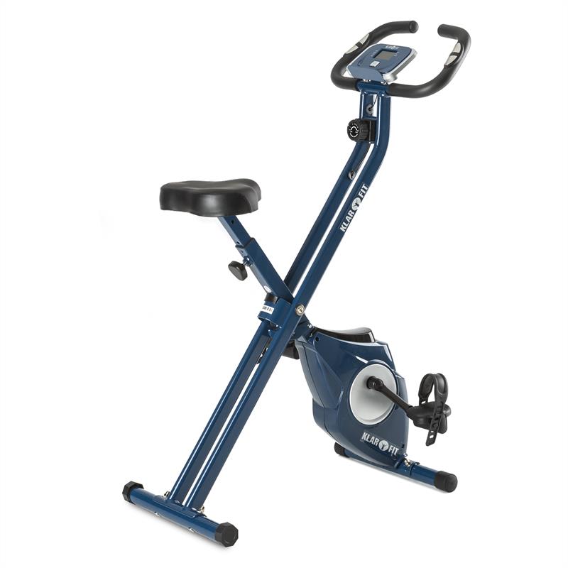 KLARFIT Azura X-Bike, bicykel na domáci tréning, do 100 kg, merač tepu, sklápací, 3 kg, modrý