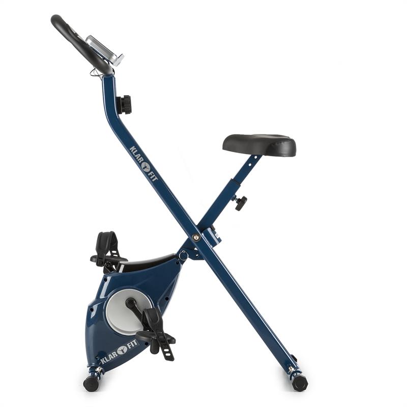 KLARFIT Azura X-Bike, bicykel na domáci tréning, do 100 kg, merač tepu, sklápací, 3 kg, modrý – Obrázok 2