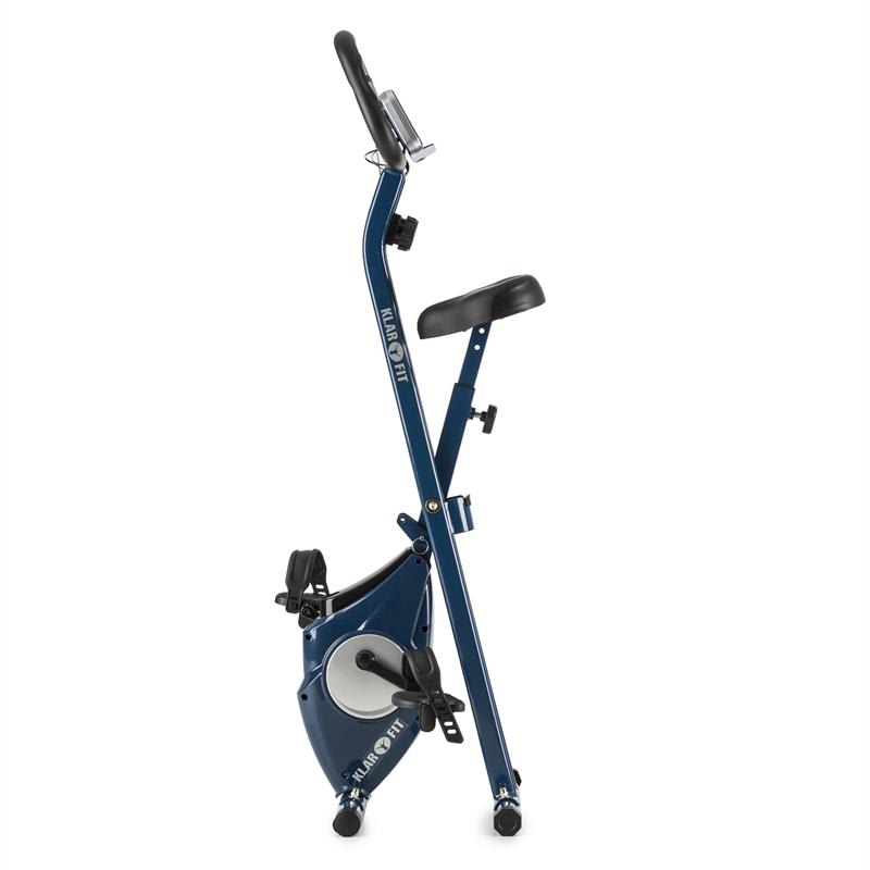 KLARFIT Azura X-Bike, bicykel na domáci tréning, do 100 kg, merač tepu, sklápací, 3 kg, modrý – Obrázok 3
