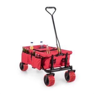 Waldbeck Red Devil, ručný vozík, skladací, 68 kg, bočné vrecká, červený