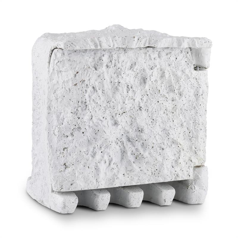 Waldbeck Power Rock Remote, záhradná zásuvka, 4-itý rozdeľovač, 1.5 m, diaľkové ovládanie, skala, svetlosivá – Obrázok 2