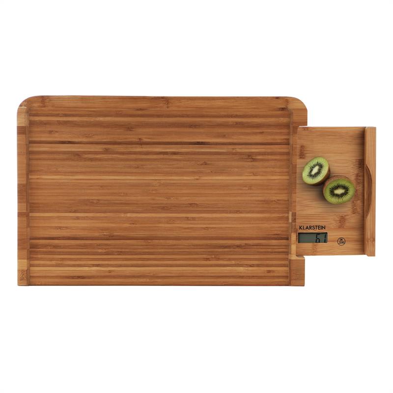 Klarstein Chopmaster, doska na krájanie & kuchynská váha, 5 kg, bambus – Obrázok 2