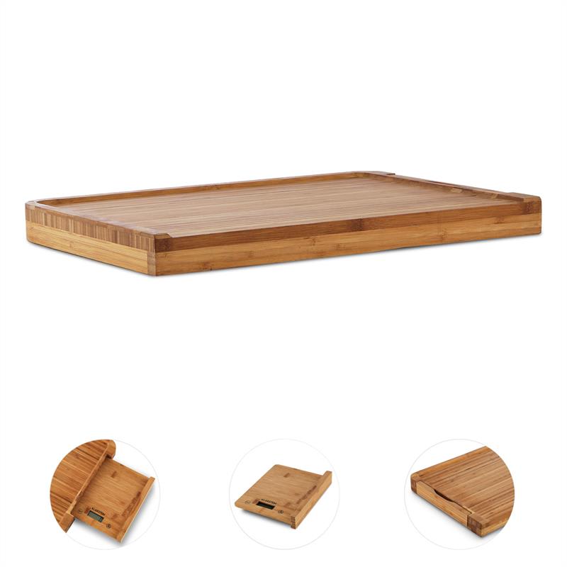 Klarstein Chopmaster, doska na krájanie & kuchynská váha, 5 kg, bambus – Obrázok 4