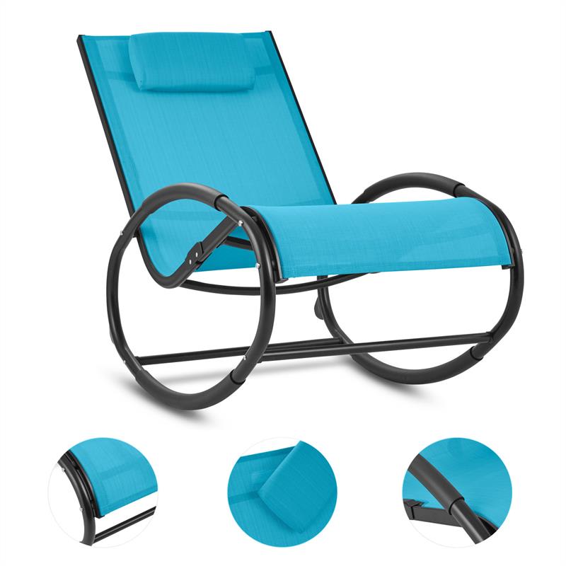 Blumfeldt Retiro, hojdacie kreslo, hliník, polyester, modré – Obrázok 3