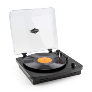 Auna TT370 retro gramofón, vstavané reproduktory, USB MP3 AUX, čierna