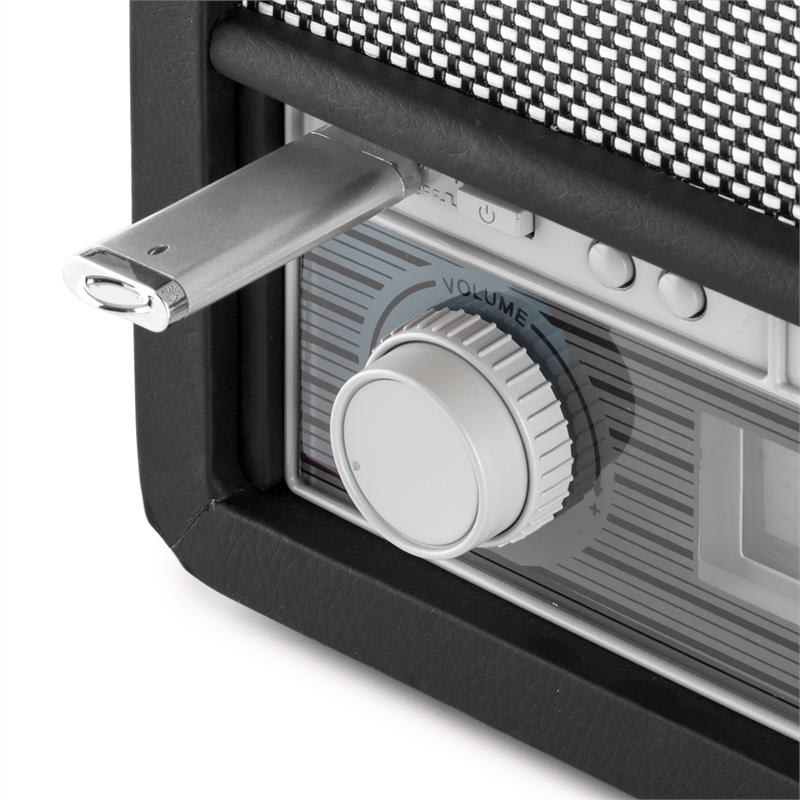 Auna Epoque 1907, retro audio systém, gramofón, kazety, bluetooth, USB, CD, AUX – Obrázok 5