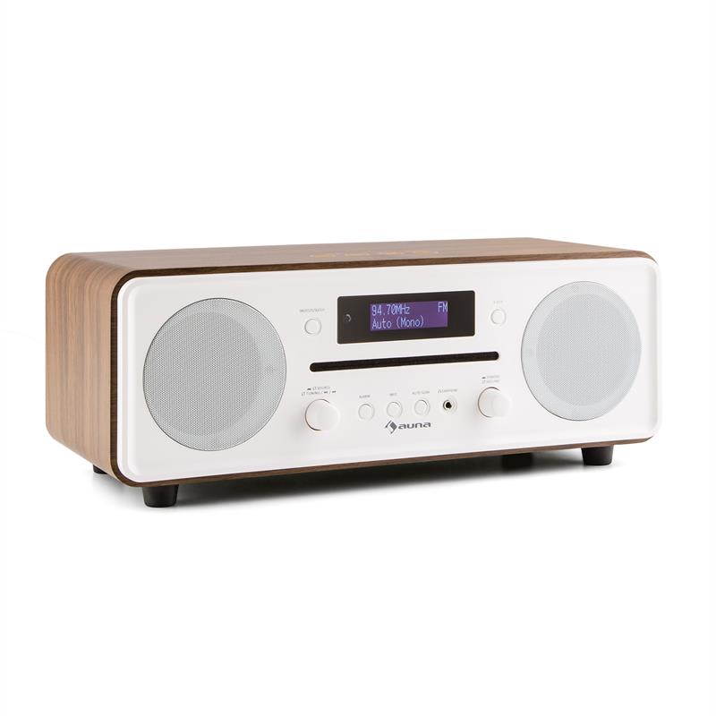 Auna Melodia CD, orech, DAB+/FM stolové rádio, CD prehrávač, bluetooth, alarm, opakované budenie