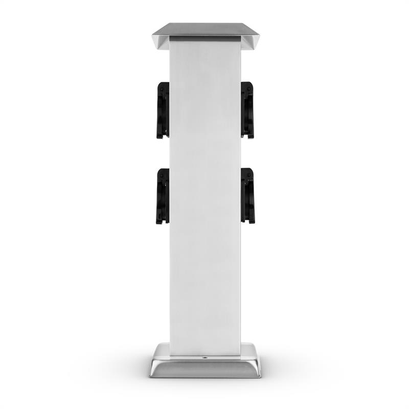 Waldbeck Plug 4 Play Square, stĺp s elektrickými zásuvkami, 4 chránené zásuvky, hranatý, ušľachtilá oceľ – Obrázok 4