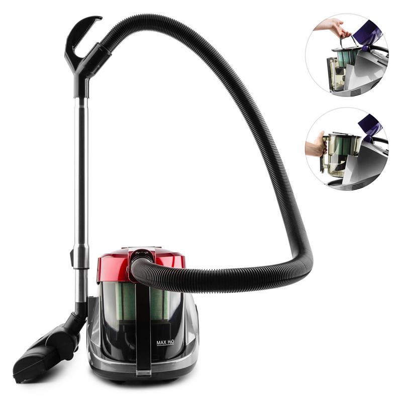 OneConcept Aquapura, červený, vodný vysávač, mokré/suché vysávanie, HEPA filter – Obrázok 3