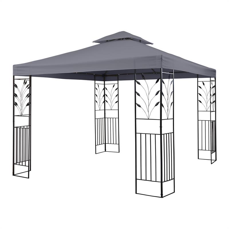 Blumfeldt Odeon Grey, záhradný altánok, 3 x 3 m, oceľ, polyester, tmavošedý