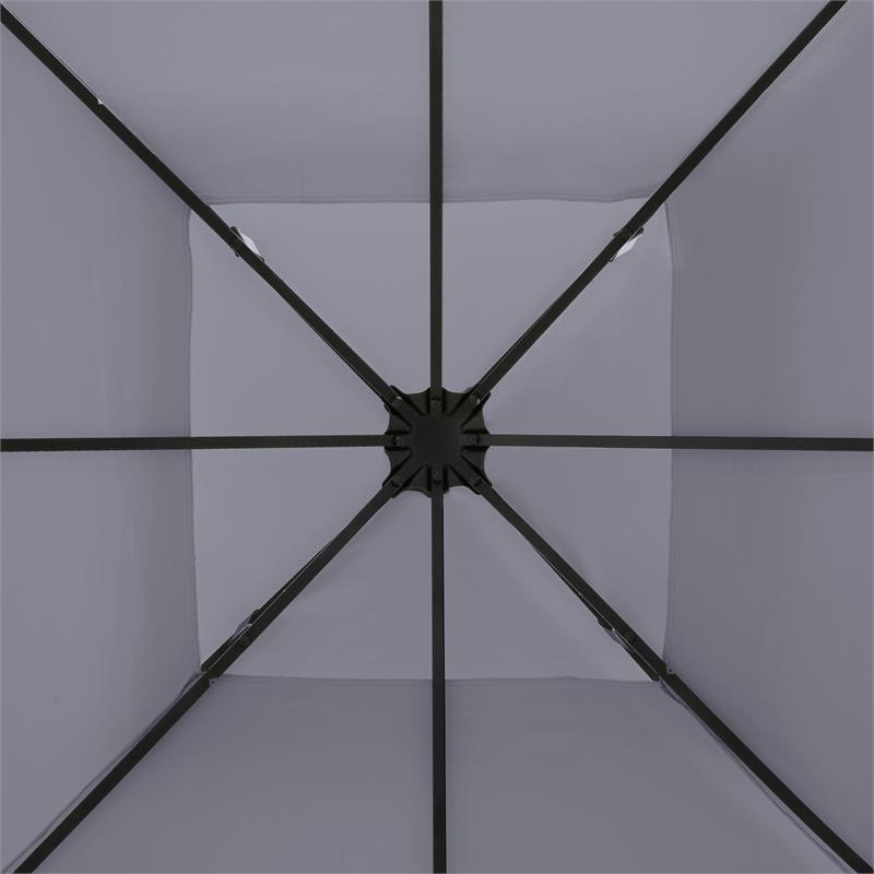 Blumfeldt Odeon Grey, záhradný altánok, 3 x 3 m, oceľ, polyester, tmavošedý – Obrázok 4