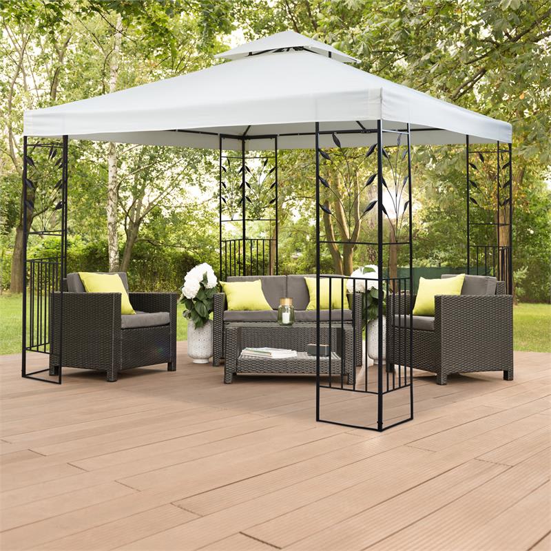 Blumfeldt Odeon Beige, záhradný altánok, 3 x 3 m, oceľ, polyester, svetlobéžový – Obrázok 5