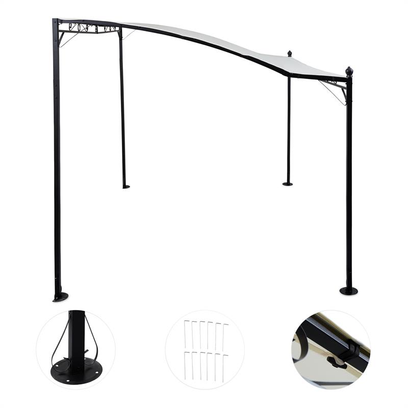 Blumfeldt Allure, pergola, prístrešok, altánok, 300 × 250 cm, polyester, svetlá béžová – Obrázok 3