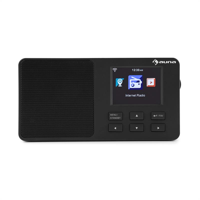 Auna IR-110 Internetradio 2,4'' TFT-farebný displej, akumulátor, WiFi USB, čierna – Obrázok 2