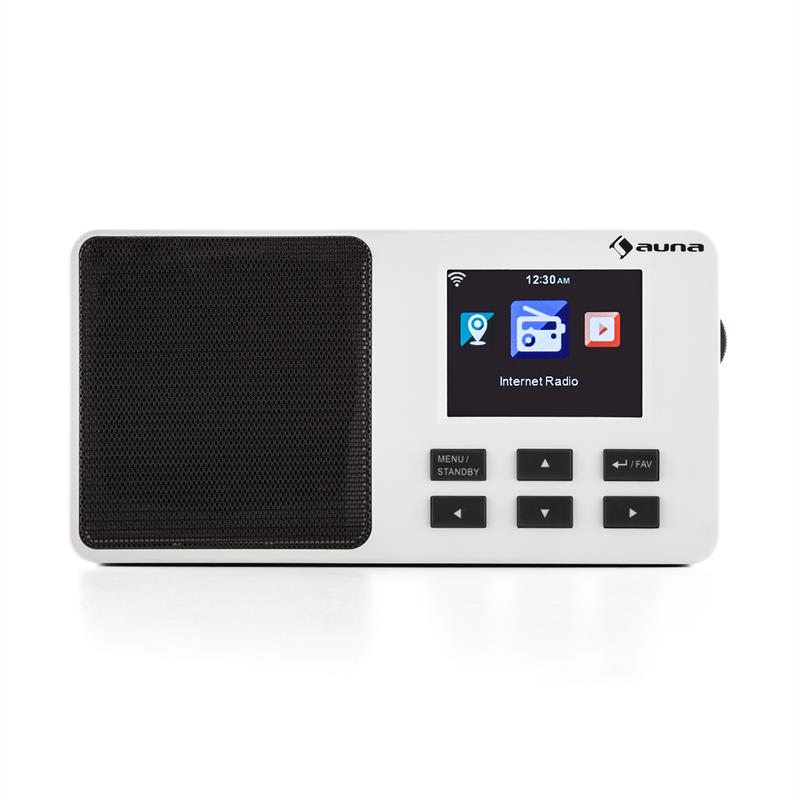 Auna IR-110, biele, internetové rádio, 2,4" TFT farebný displej, akumulátor, W-LAN, USB – Obrázok 2