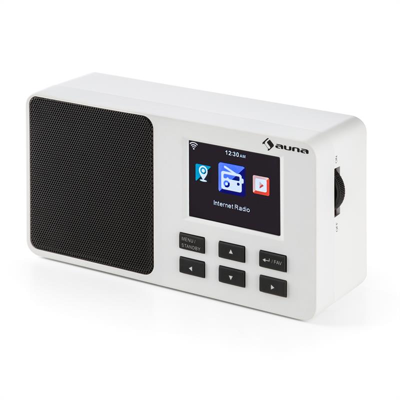 Auna IR-110, biele, internetové rádio, 2,4" TFT farebný displej, akumulátor, W-LAN, USB – Obrázok 4
