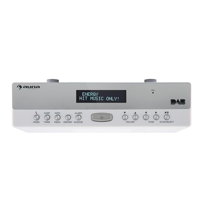 Auna KR-100 DAB kuchynské rádio pod kuchynskú linku, DAB+ Bluetooth, handsfree, biele – Obrázok 3