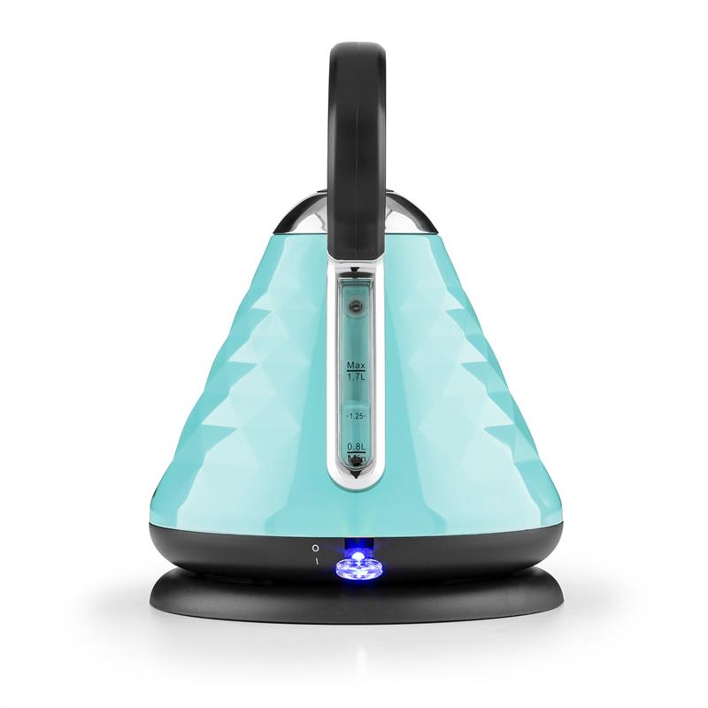 Klarstein Curacao Azur, azúrová, rýchlovarná kanvica, 2200 W, 1,7 l, ušľachtilá oceľ – Obrázok 2