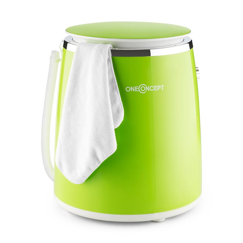 OneConcept Ecowash-Pico, zelená, mini práčka, funkcia žmýkania, 3,5 kg, 260 W