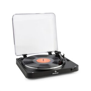 Auna TT-30 BT, čierny, gramofón, bluetooth vysielač, line-out, cinch USB adaptér