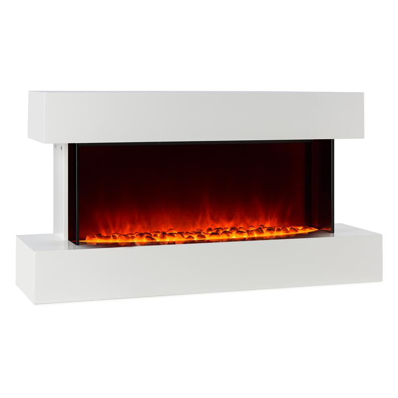 Klarstein Studio-2, elektrický krb, LED simulácia plameňa, 1000/2000 W, 40 m², biely