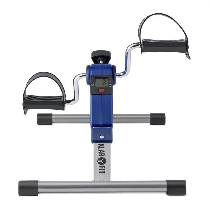 KLARFIT Continus Pro Mini Bike, pedálový prístroj na cvičenie, displej, sklápací, modrá farba – Obrázok 2
