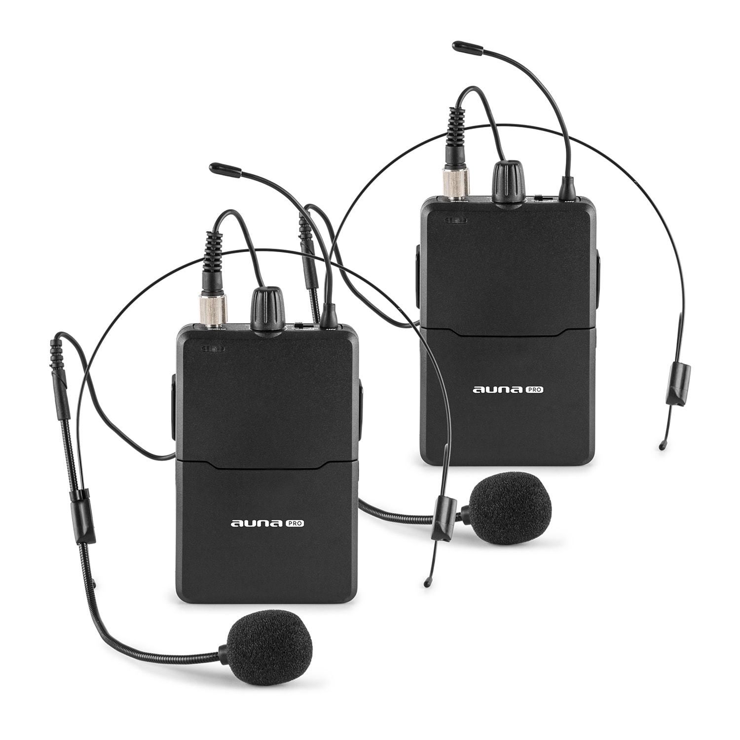 Auna Pro VHF-2-HS 2-kanálová VHF mikrofónová sada 2x headset 50m – Obrázok 4