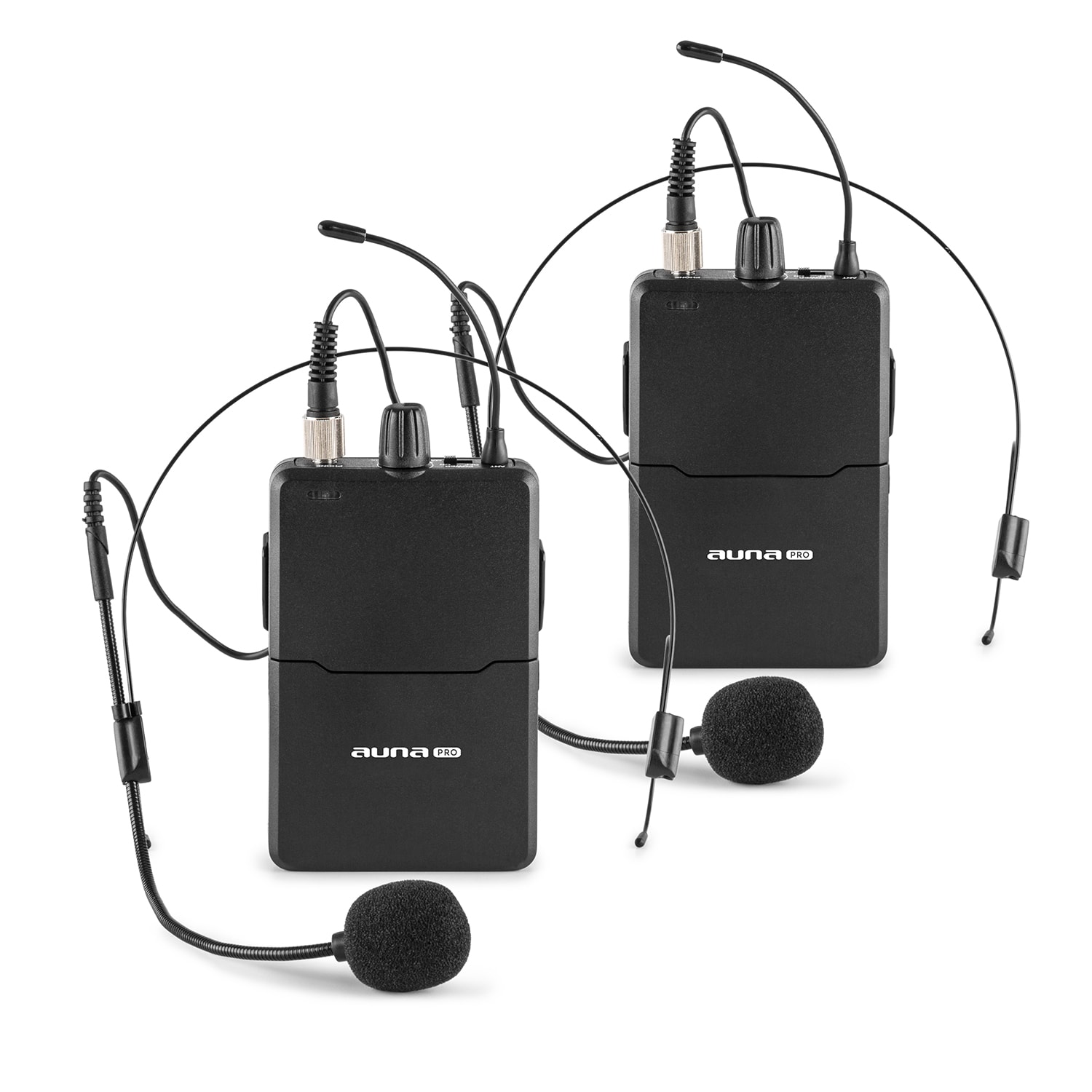 Auna Pro VHF-4-H-HS, 4-kanálová VHF mikrofónová sada 2 x headset 2 x ručný mikrofón 50m – Obrázok 5