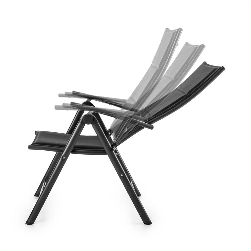 Blumfeldt Stylo Royal Black, záhradná stolička, skladacia, hliník, čierna – Obrázok 3