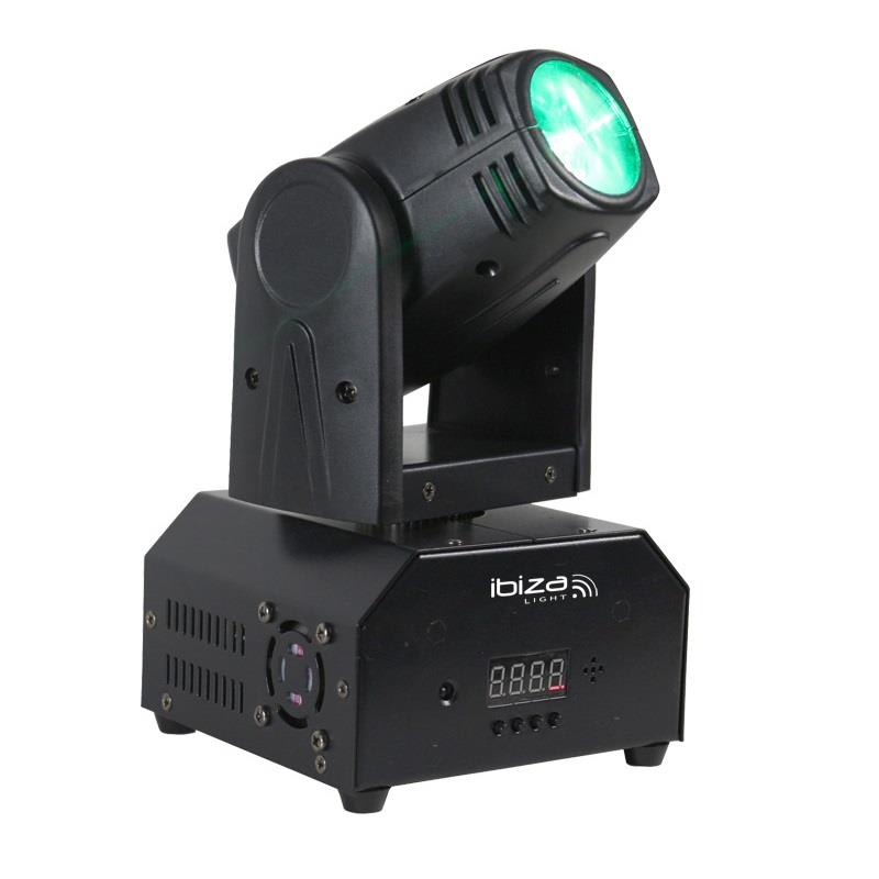 Ibiza LMH250-RC, otočná hlava, pohyblivá hlavica, Moving Head, 10 W CREE LED RGBW 4 v 1, DMX, diaľkový ovládač