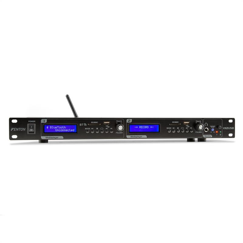 Fenton VX2USB, dvojitý prehrávač, USB, SD, bluetooth, nahrávacia funkcia, čierny – Obrázok 2