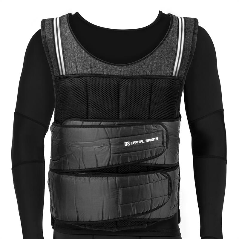 Capital Sports Vestpro 20, záťažová vesta s 20 kg závažiami, celkom 38 závaží – Obrázok 2