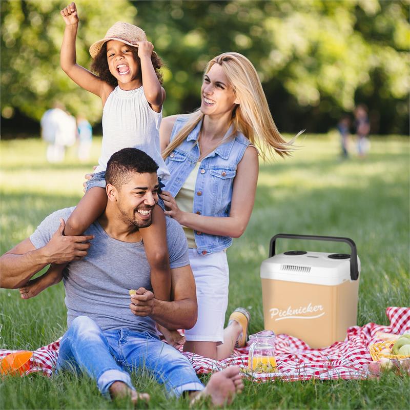 Klarstein Picknicker XL termo chladiaci box 32L A++ AC DC auto béžová – Obrázok 3