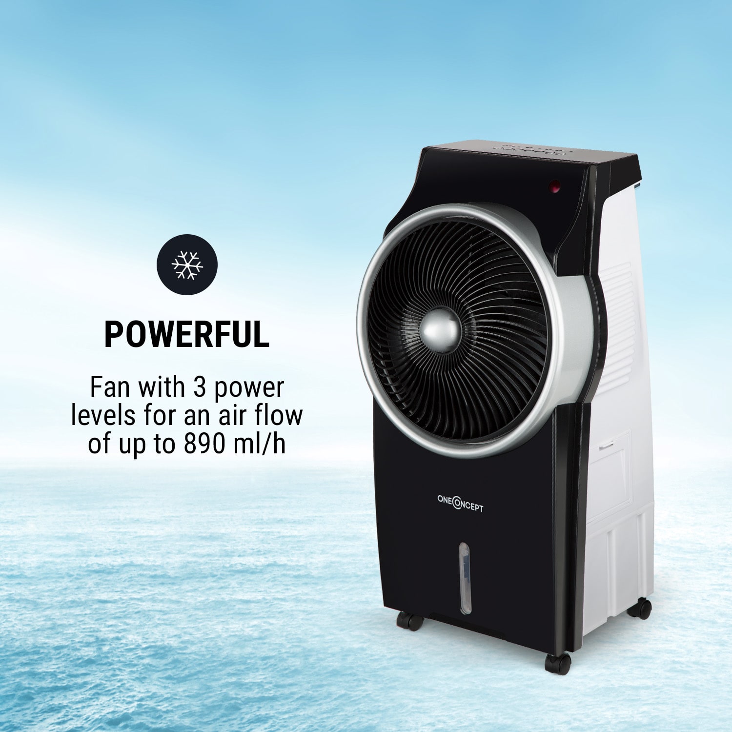 OneConcept Kingcool, ochladzovač vzduchu, ventilátor, ionizátor, čierny – Obrázok 3