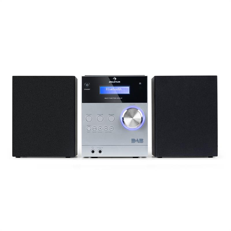 Auna MC-20 DAB micro stereo zariadenie, DAB+, bluetooth, diaľkové ovládanie, strieborná farba – Obrázok 3