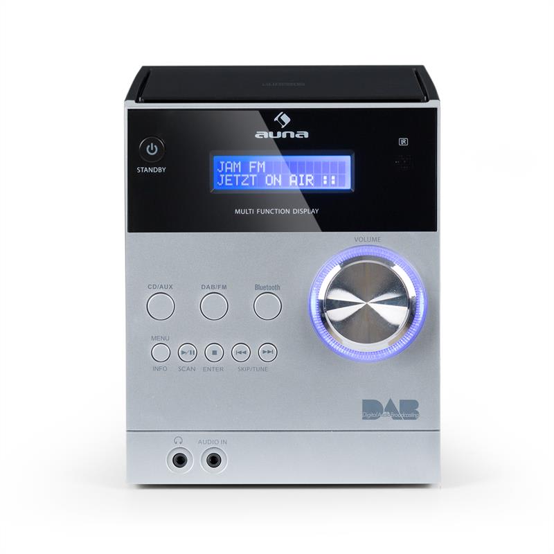 Auna MC-20 DAB micro stereo zariadenie, DAB+, bluetooth, diaľkové ovládanie, strieborná farba – Obrázok 4