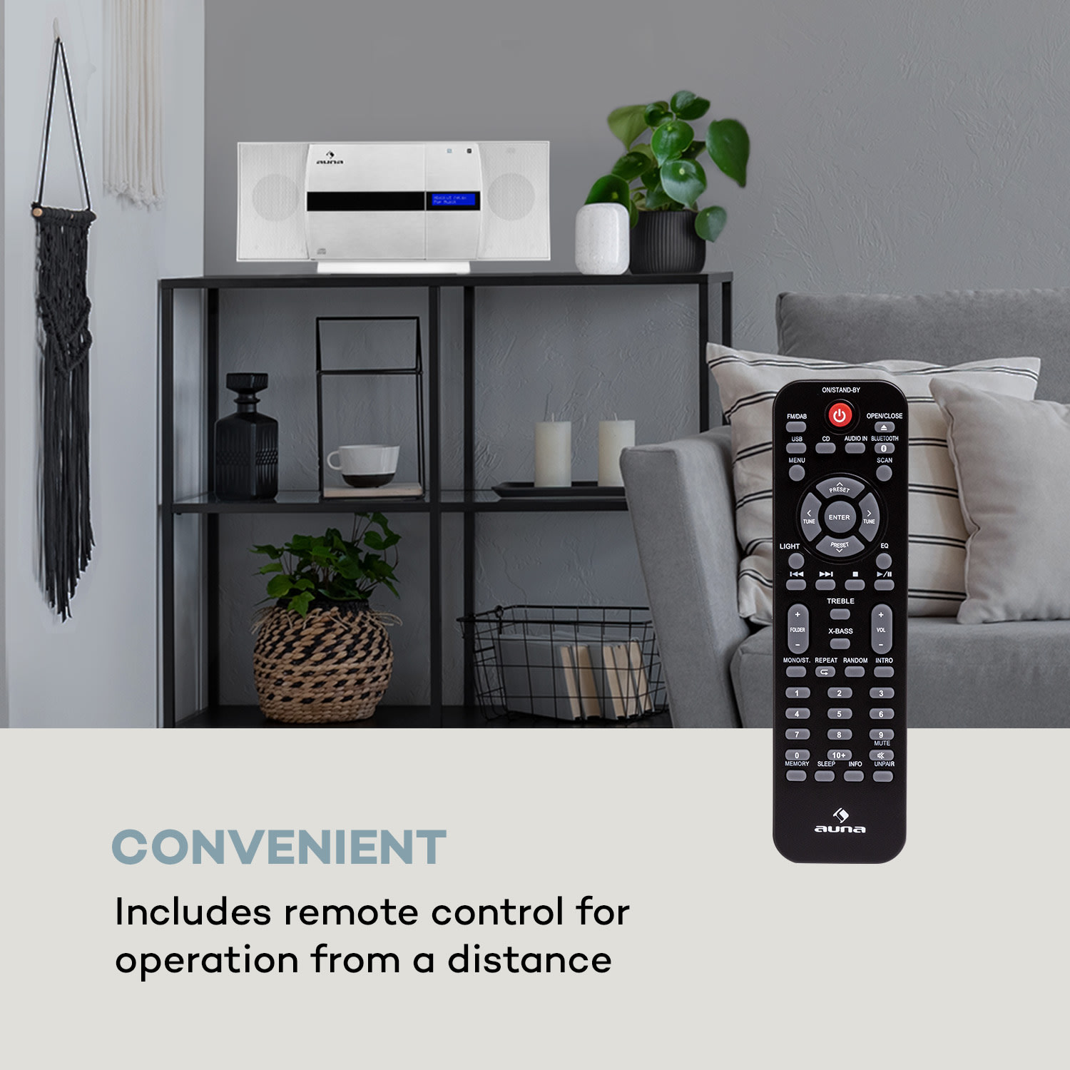 Auna V-20 DAB, vertikálny stereo systém, bluetooth, NFC, CD, MP3, USB, DAB+ a UKW tuner – Obrázok 2