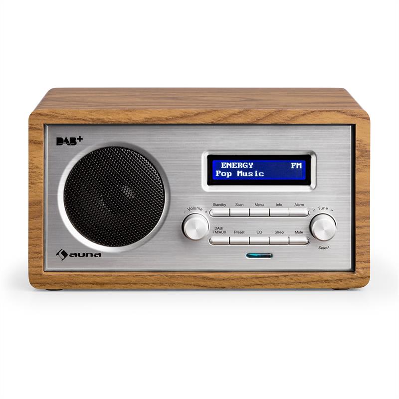 Auna Harmonica DAB+/FM rádio duálny alarm AUX LCD drevená konštrukcia orech – Obrázok 3