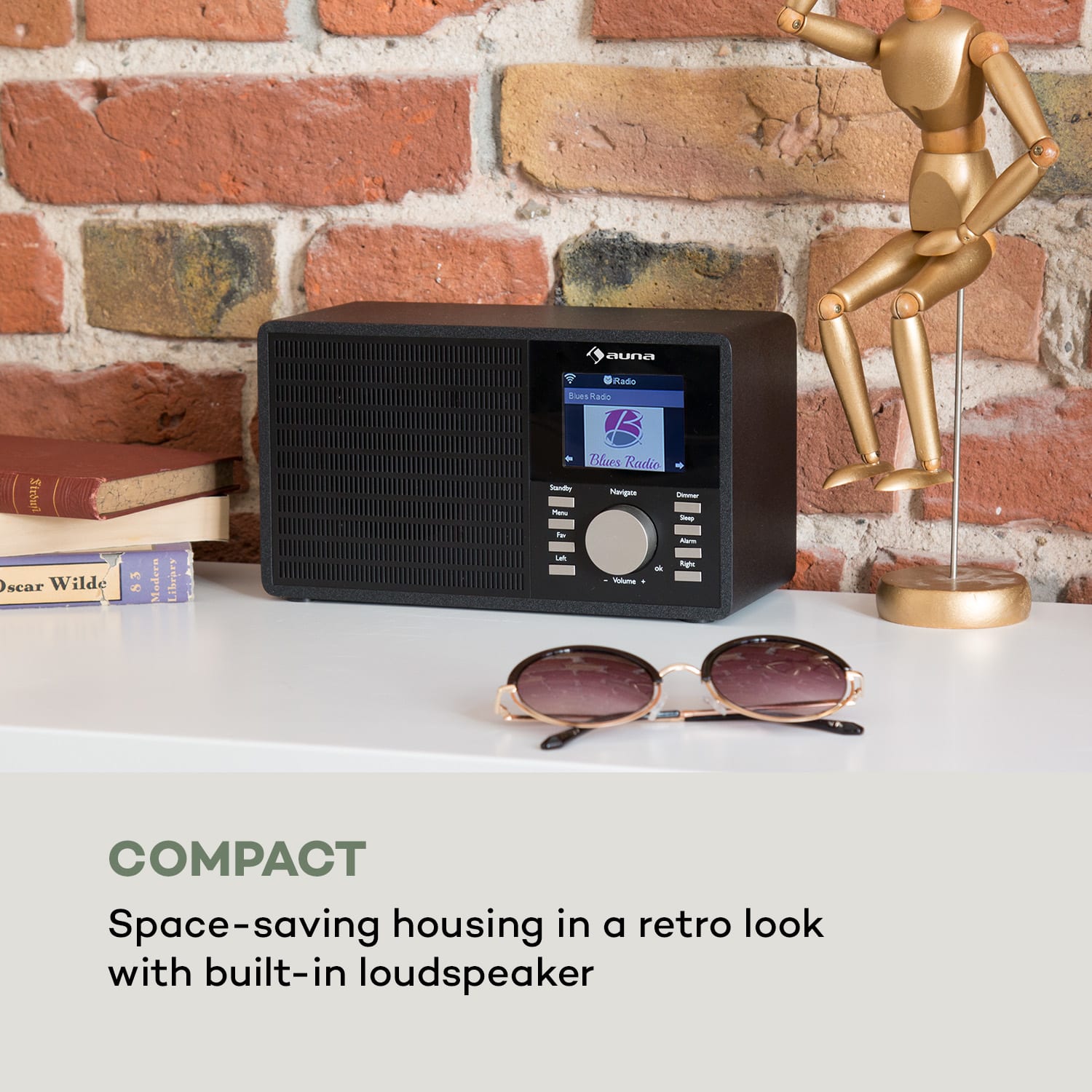 Auna IR-160, internetové rádio, WLAN, USB, AUX, UPnP, 2,8“ TFT displej, diaľkový ovládač, čierne – Obrázok 2