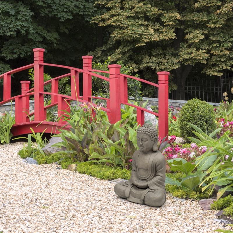Blumfeldt Siddhartha, socha, 60 cm, sklolaminát cement, vzhľad prírodného kameňa – Obrázok 2