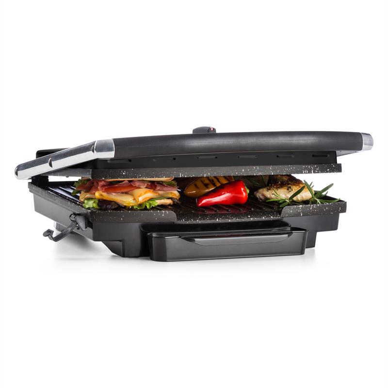 Klarstein Edelstein, multifunkčný kontaktný gril, panini gril, 2000 W, 240 °C, čierna nerezová oceľ – Obrázok 3