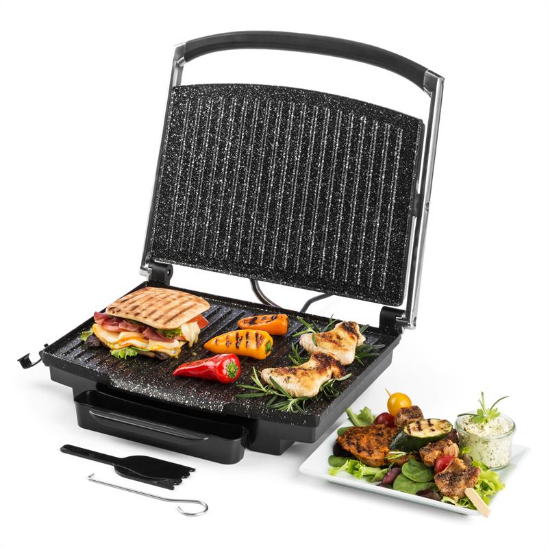 Klarstein Edelstein, multifunkčný kontaktný gril, panini gril, 2000 W, 240 °C, čierna nerezová oceľ – Obrázok 5
