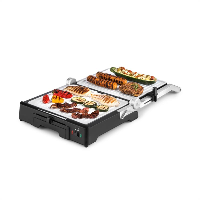 Klarstein Burgermeister 3 v 1, kontaktný gril, stolný gril, panini gril, 2000 W, nehrdzavejúca oceľ – Obrázok 4