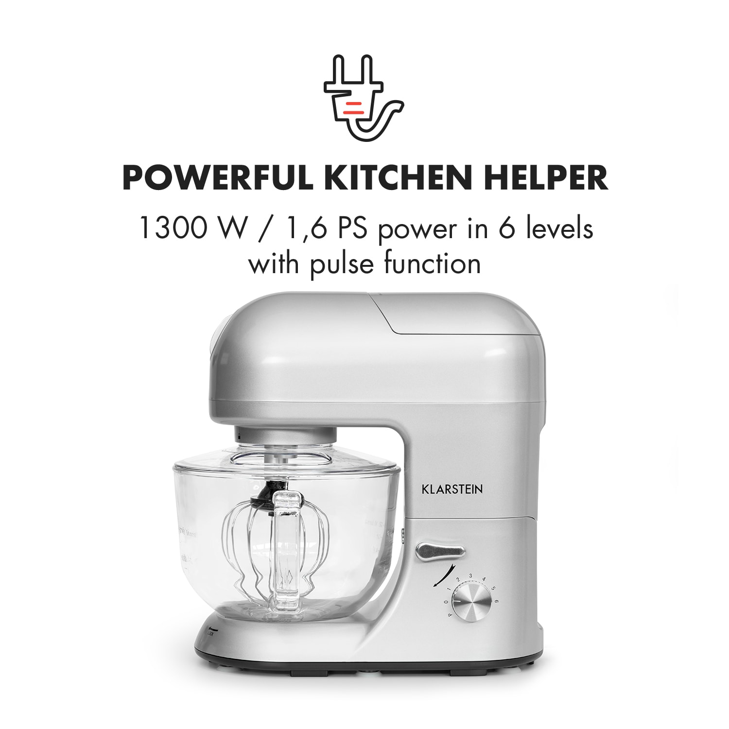 Klarstein Lucia Argentea 2G kuchynský robot, mixér, mlynček na mäso, 1800W, BPA-free – Obrázok 2