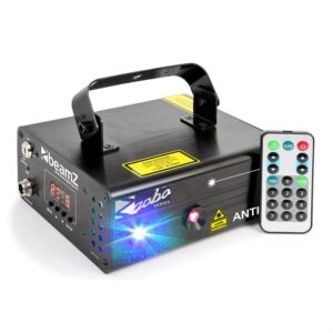 Beamz Anthe II, dvojitý laser, 7 DMX kanálov, 9 W RGB, 12 motívov, master/slave