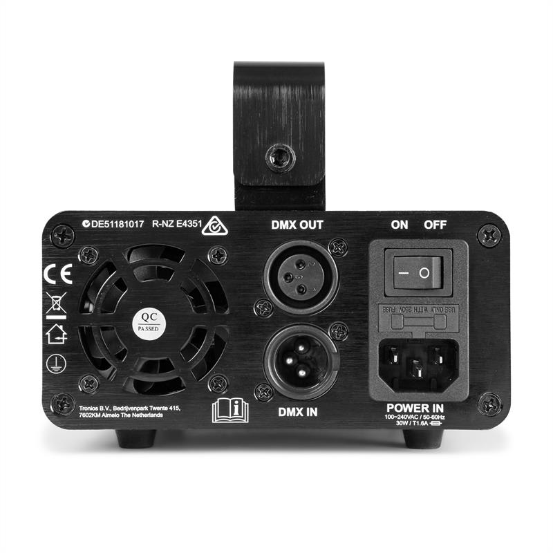 Beamz Anthe II, dvojitý laser, 7 DMX kanálov, 9 W RGB, 12 motívov, master/slave – Obrázok 3