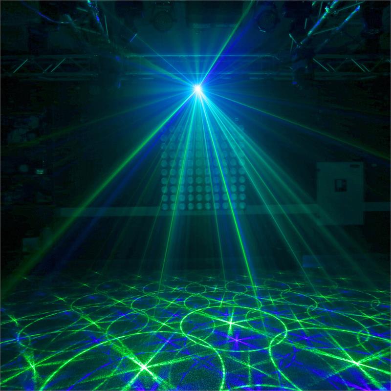 Beamz Anthe II, dvojitý laser, 7 DMX kanálov, 9 W RGB, 12 motívov, master/slave – Obrázok 5