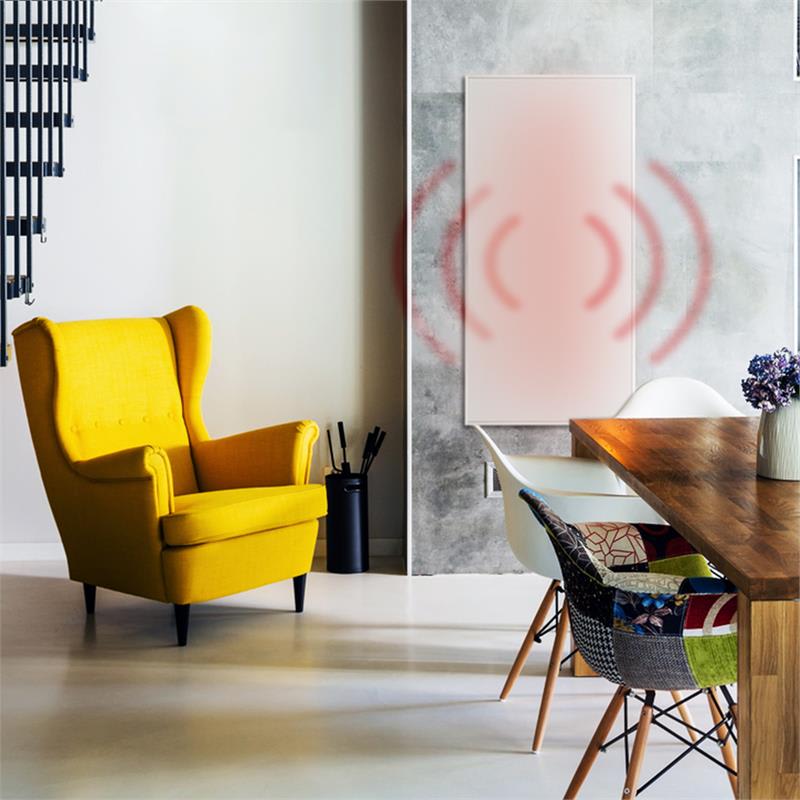 Klarstein Wonderwall IR 70, infračervený výhrevný panel, infrapanel, uhlíkové kryštály, 60x120cm, 720W, biela farba – Obrázok 2
